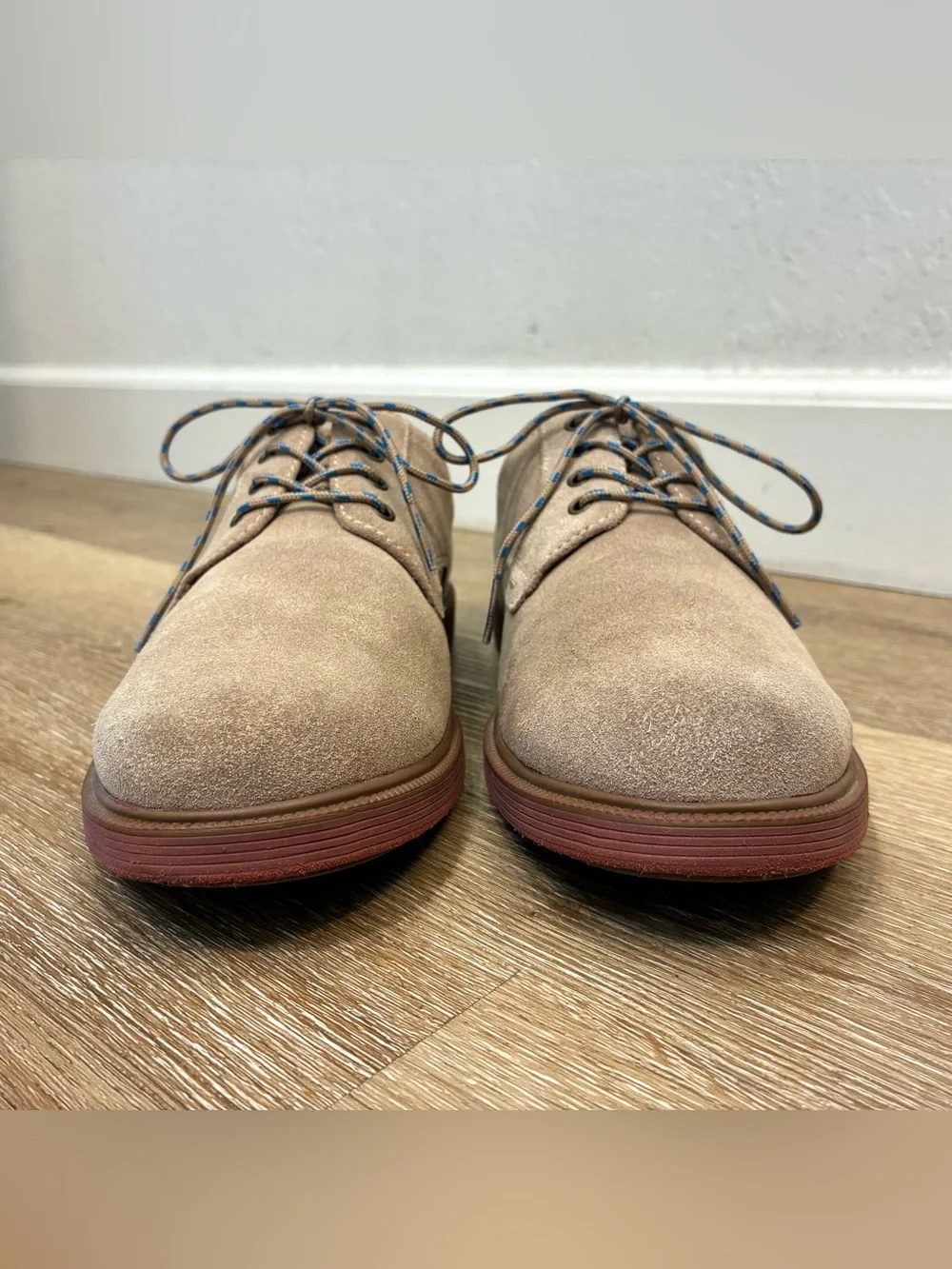 Florsheim Supacush Plain Toe Oxford Jr Shoes Brown Sand Suede Kids Size 7 M